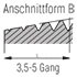 Anschnittform Piktogramm