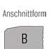 Anschnittform Piktogramm